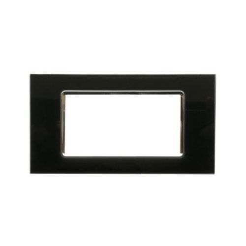 [Placca 4P vetro INT-LGT nero] 8004BL-2